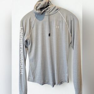 Under Armour Light Grey And White Performance Hoodie